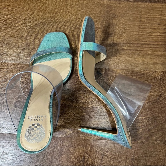 Vince Camuto Shoes - Vince Camuto Ashta Clear Wrap Stiletto Mule High Heel Sandals 9 1/2”